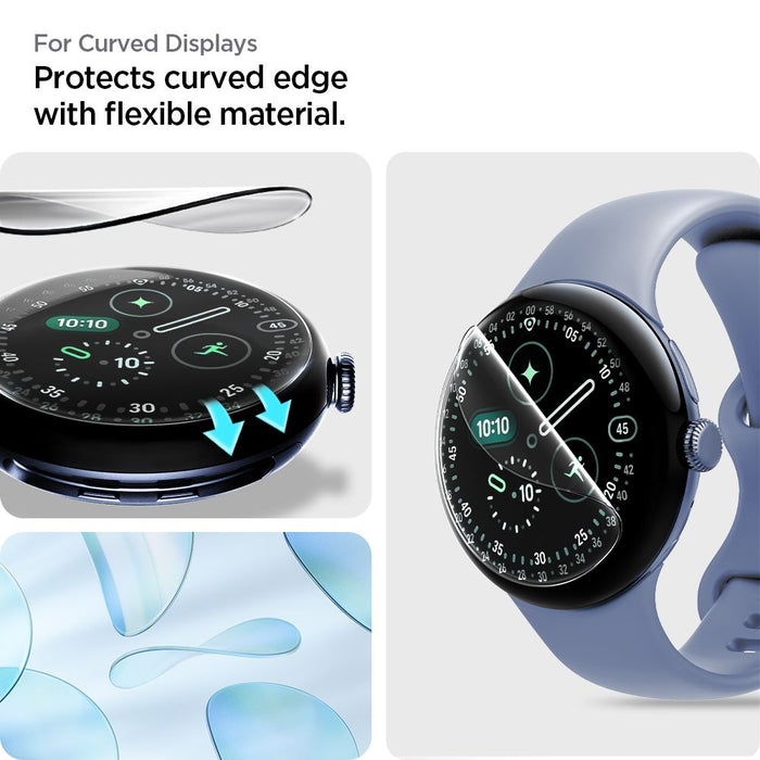 Spigen Elite Shield EZ Fit хидрогелно фолио за Google Pixel Watch 45 мм, комплект от 2 броя