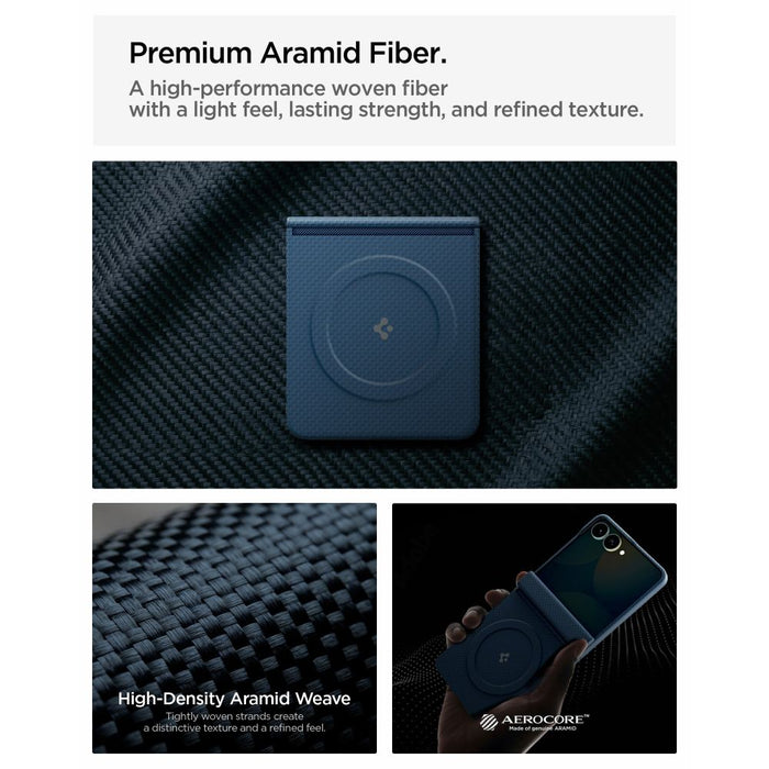 Калъф Spigen AirSkin Aramid MagFit MagSafe за Samsung Galaxy Z Flip 8 - тъмносин