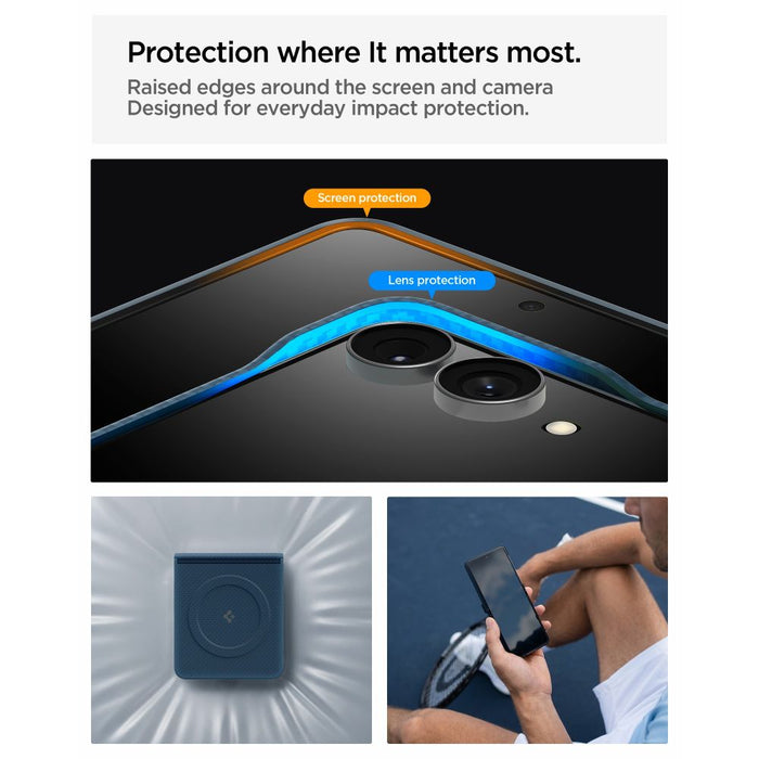 Калъф Spigen AirSkin Aramid MagFit MagSafe за Samsung Galaxy Z Flip 8 - тъмносин