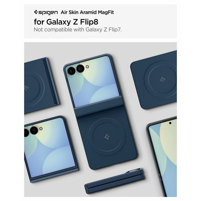 Калъф Spigen AirSkin Aramid MagFit MagSafe за Samsung Galaxy Z Flip 8 - тъмносин