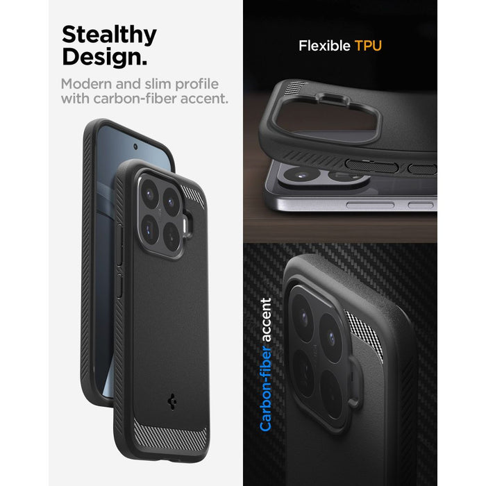 Калъф Spigen Rugged Armor за Xiaomi 17T - матово черен