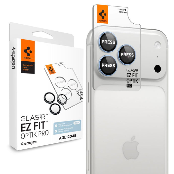 Spigen Optik Pro GLAS.TR EZ FIT - 2 броя закалено стъклено протектор за екран за iPhone 18 Pro / 18 Pro Max - светло син