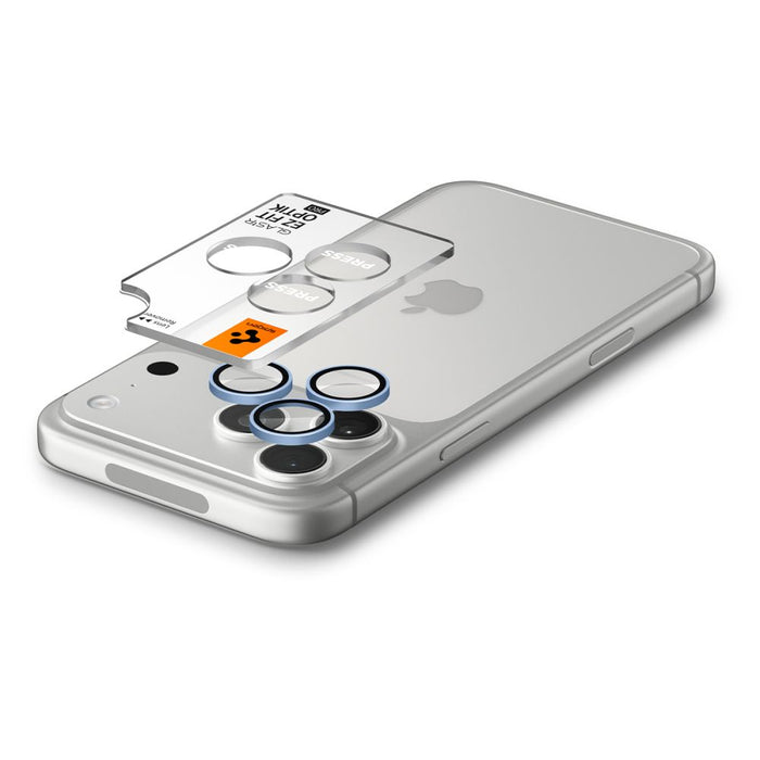 Spigen Optik Pro GLAS.TR EZ FIT - 2 броя закалено стъклено протектор за екран за iPhone 18 Pro / 18 Pro Max - светло син