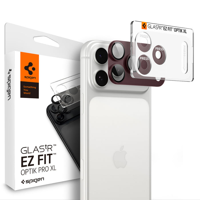Стъклен протектор Spigen Optik Pro XL GLAS.TR EZ FIT за iPhone 18 Pro - цвят тъмна череша