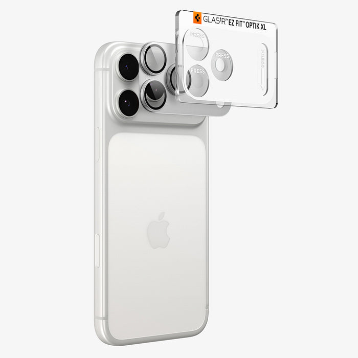 Стъклен протектор Spigen Optik Pro XL GLAS.TR EZ FIT за iPhone 18 Pro - сребрист