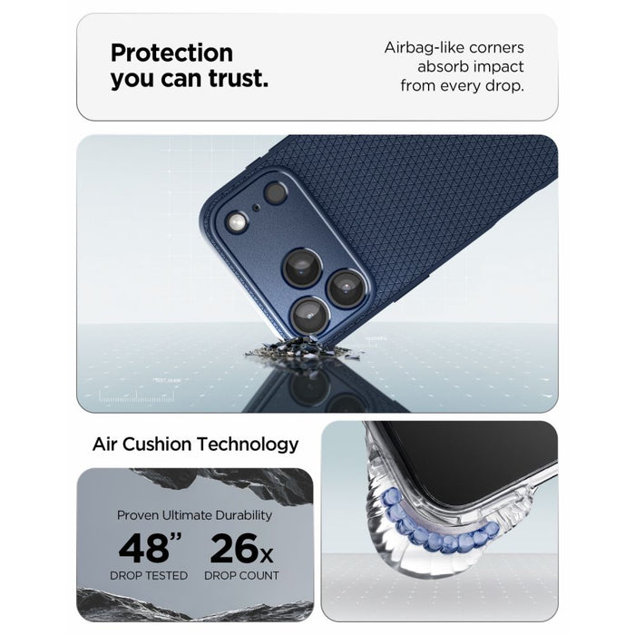 Калъф Spigen Liquid Air за iPhone 18 Pro / 17 Pro - тъмносин