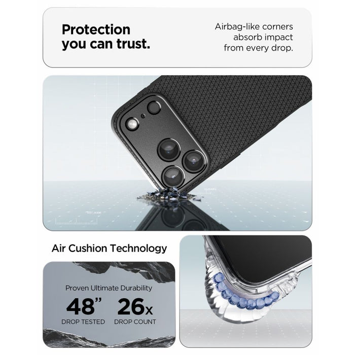 Калъф Spigen Liquid Air за iPhone 18 Pro Max / 17 Pro Max - матово черен