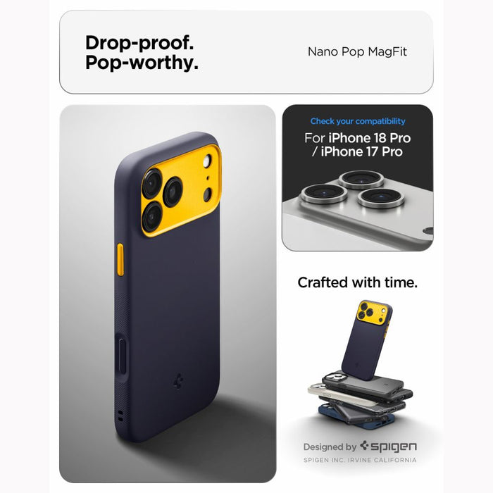 Калъф Spigen Nano Pop MagSafe за iPhone 18 Pro Max / 17 Pro Max - син
