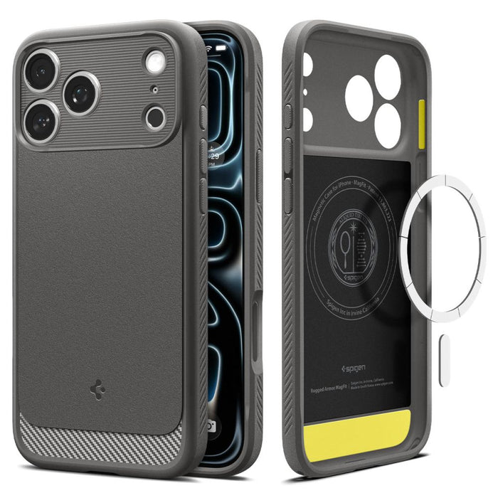 Калъф Spigen Rugged Armor MagSafe за iPhone 18 Pro / 17 Pro - сив