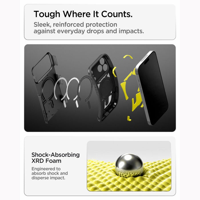 Калъф Spigen Tough Armor MagSafe за iPhone 18 Pro / 17 Pro - черен