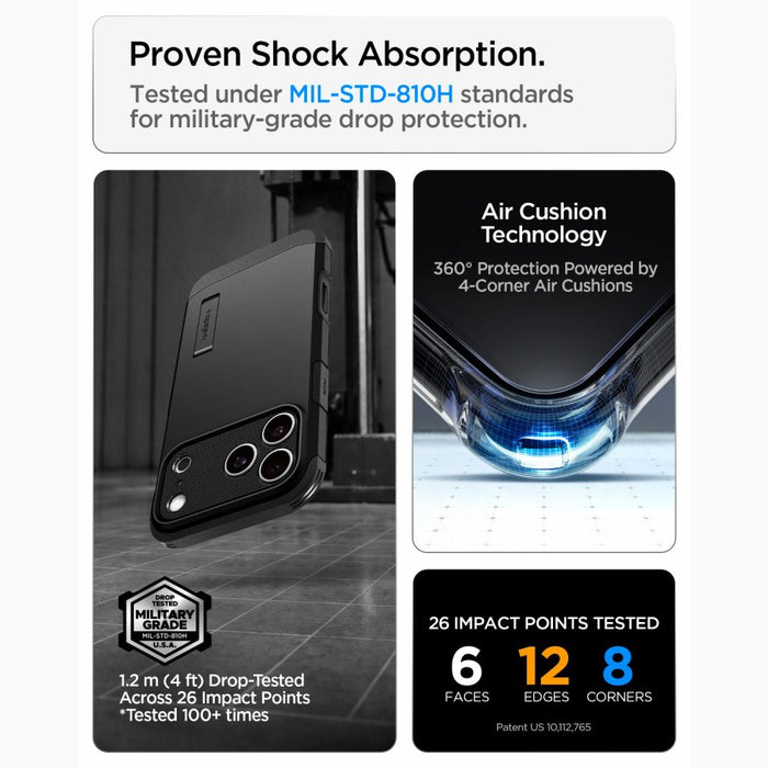 Калъф Spigen Tough Armor MagSafe за iPhone 18 Pro / 17 Pro - черен