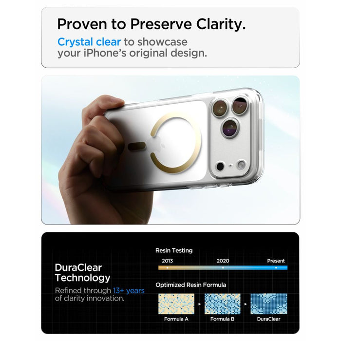 Spigen Ultra Hybrid Mag MagSafe калъф за iPhone 18 Pro / 17 Pro - прозрачен златист