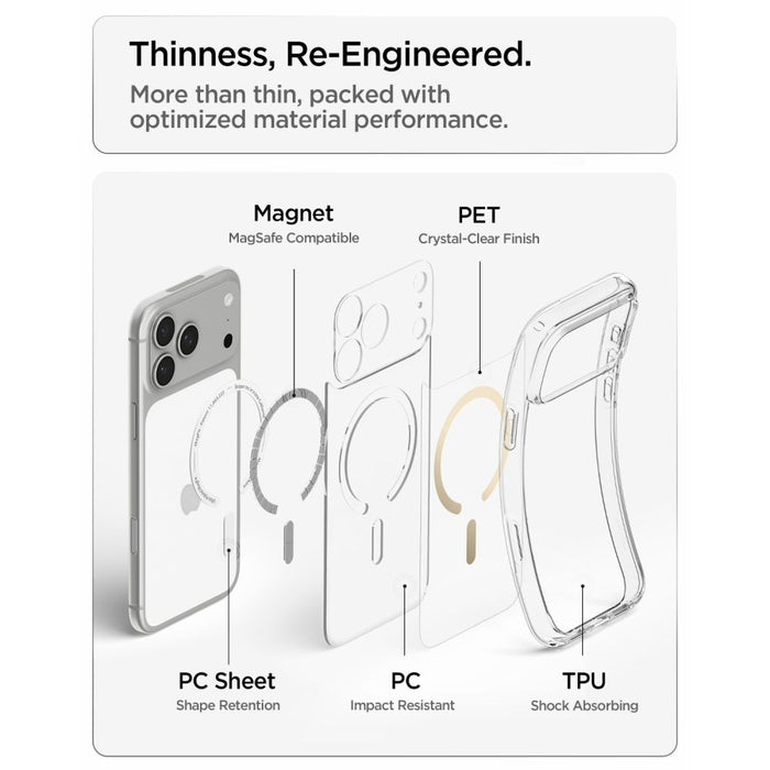 Spigen Ultra Hybrid Mag MagSafe калъф за iPhone 18 Pro / 17 Pro - прозрачен златист