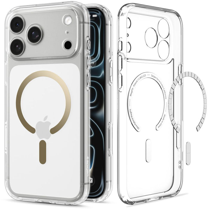 Spigen Ultra Hybrid Mag MagSafe калъф за iPhone 18 Pro / 17 Pro - прозрачен златист