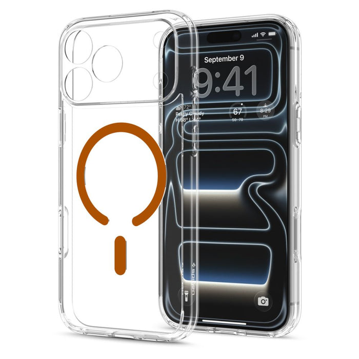 Spigen Ultra Hybrid MagSafe калъф за iPhone 18 Pro / 17 Pro - прозрачен оранжев