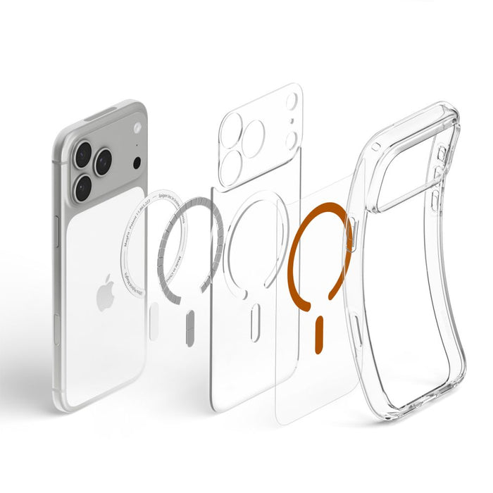 Spigen Ultra Hybrid MagSafe калъф за iPhone 18 Pro / 17 Pro - прозрачен оранжев