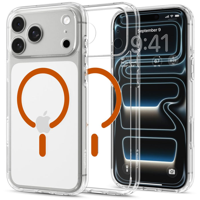 Spigen Ultra Hybrid MagSafe калъф за iPhone 18 Pro / 17 Pro - прозрачен оранжев
