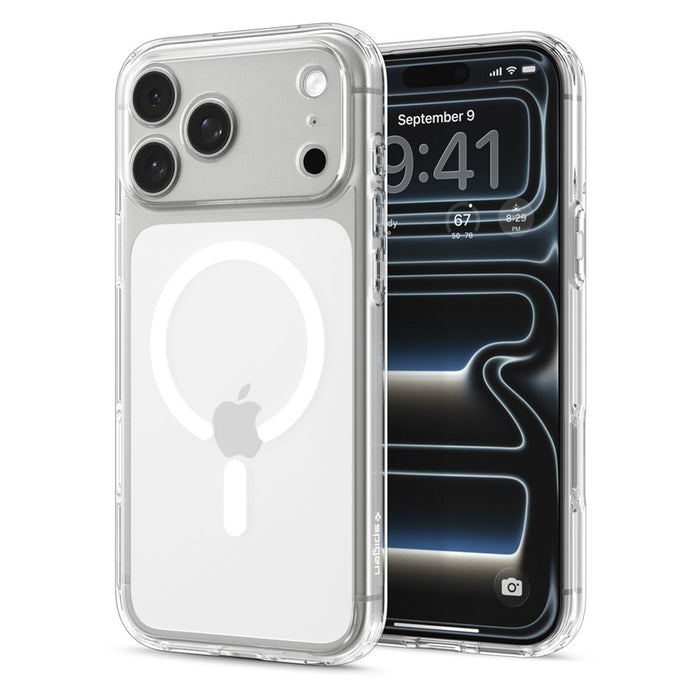 Spigen Ultra Hybrid MagSafe калъф за iPhone 18 Pro / 17 Pro - прозрачен и бял