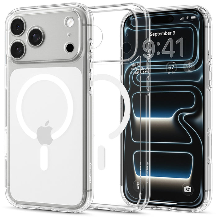 Spigen Ultra Hybrid MagSafe калъф за iPhone 18 Pro / 17 Pro - прозрачен и бял