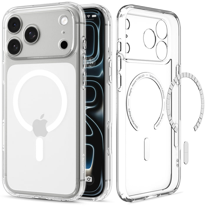 Spigen Ultra Hybrid MagSafe калъф за iPhone 18 Pro / 17 Pro - прозрачен и бял