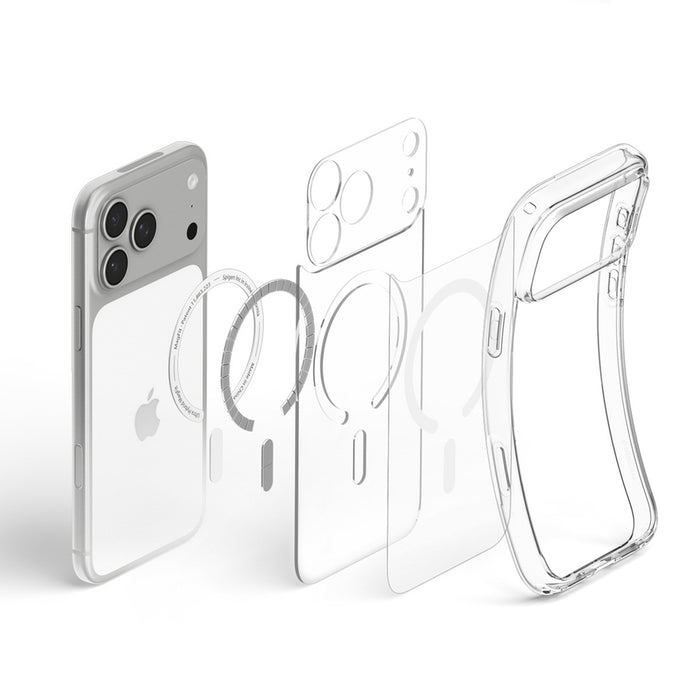 Spigen Ultra Hybrid MagSafe калъф за iPhone 18 Pro / 17 Pro - прозрачен и бял