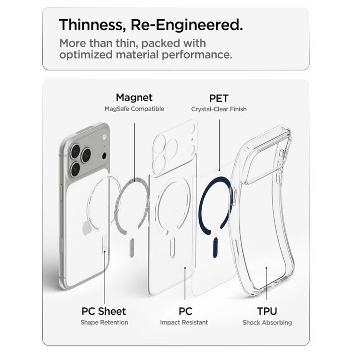 Spigen Ultra Hybrid MagSafe калъф за iPhone 18 Pro Max / 17 Pro Max - прозрачен, тъмносин