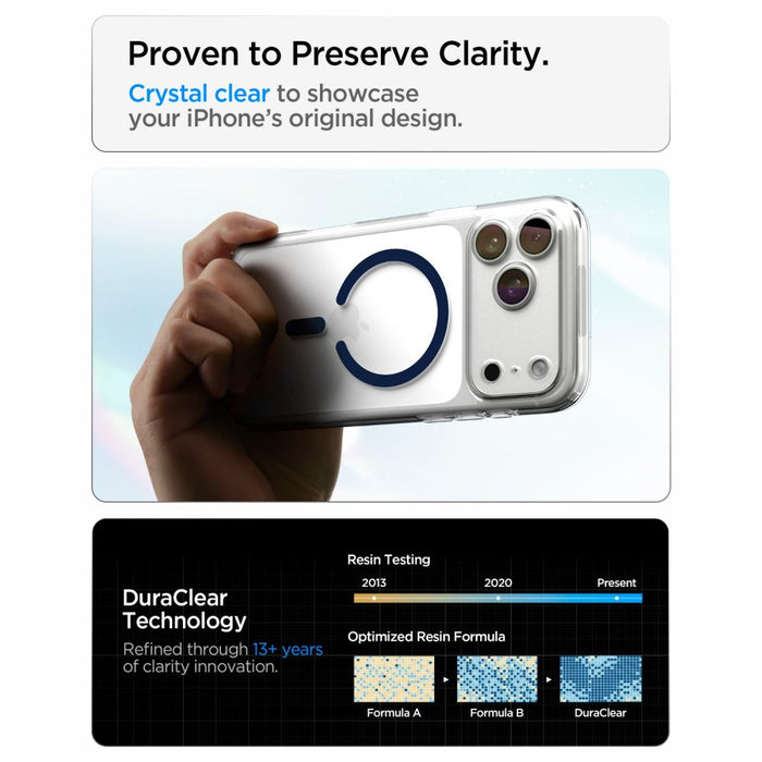 Spigen Ultra Hybrid MagSafe калъф за iPhone 18 Pro Max / 17 Pro Max - прозрачен, тъмносин