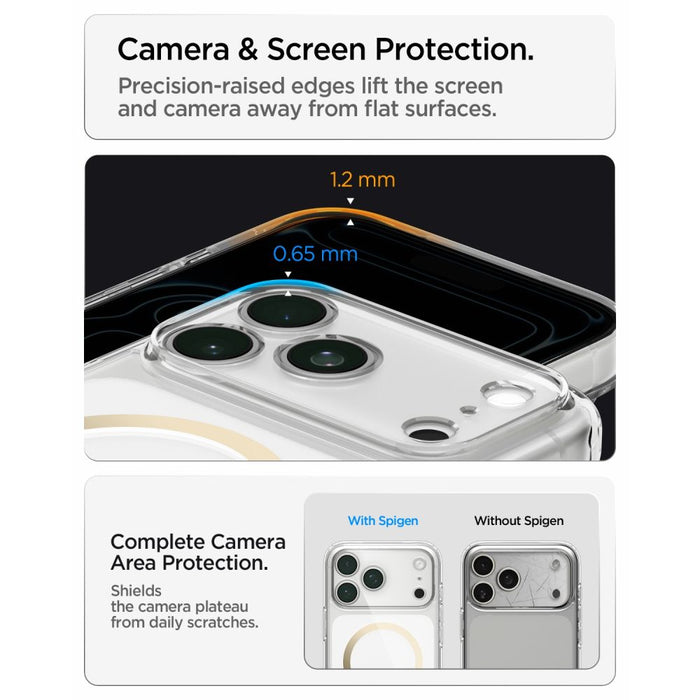 Spigen Ultra Hybrid MagSafe калъф за iPhone 18 Pro Max / 17 Pro Max - прозрачен златен