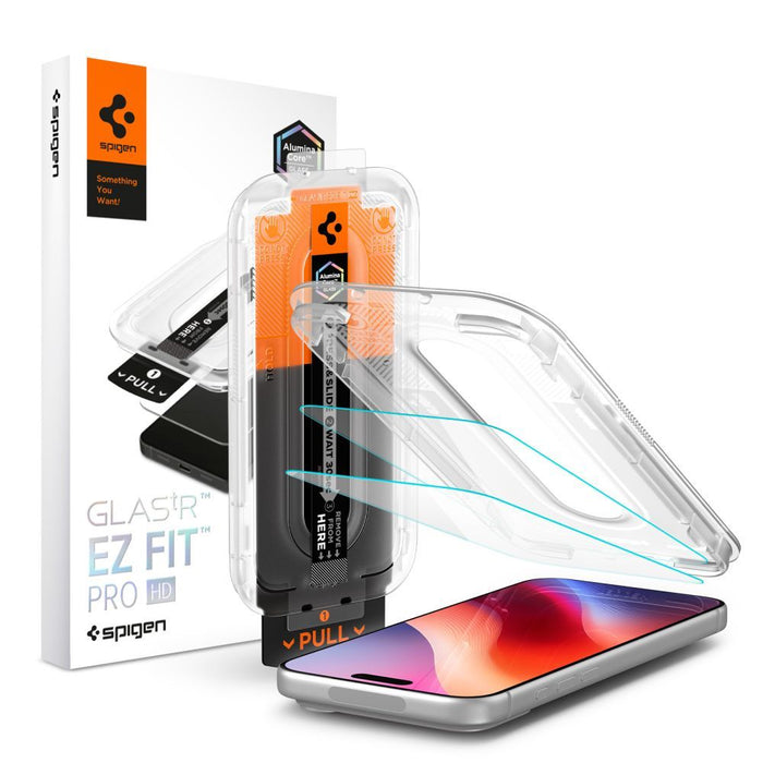 Spigen Glas.tR EZ Fit Pro HD AC - комплект от 2 закалени стъкла за iPhone 18 Pro / 17 Pro / 17 / 16 Pro