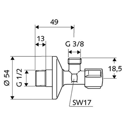 СПИРАТЕЛЕН ВЕНТИЛ ВКР SCHELL 1/2 х 3/8
