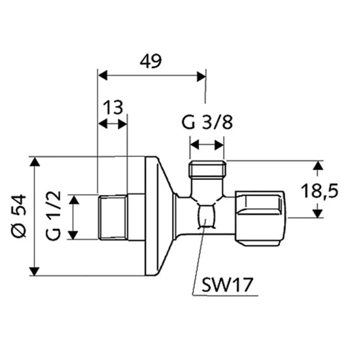 СПИРАТЕЛЕН ВЕНТИЛ ВКР SCHELL 1/2 х 3/8