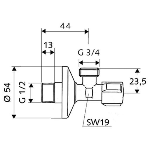 СПИРАТЕЛЕН ВЕНТИЛ ВКР SCHELL 1/2 x 3/4
