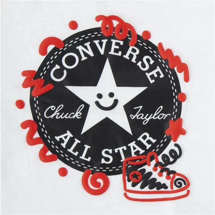 Спортен Комплект за Деца Converse Squiggle S/Se + Ft Бял