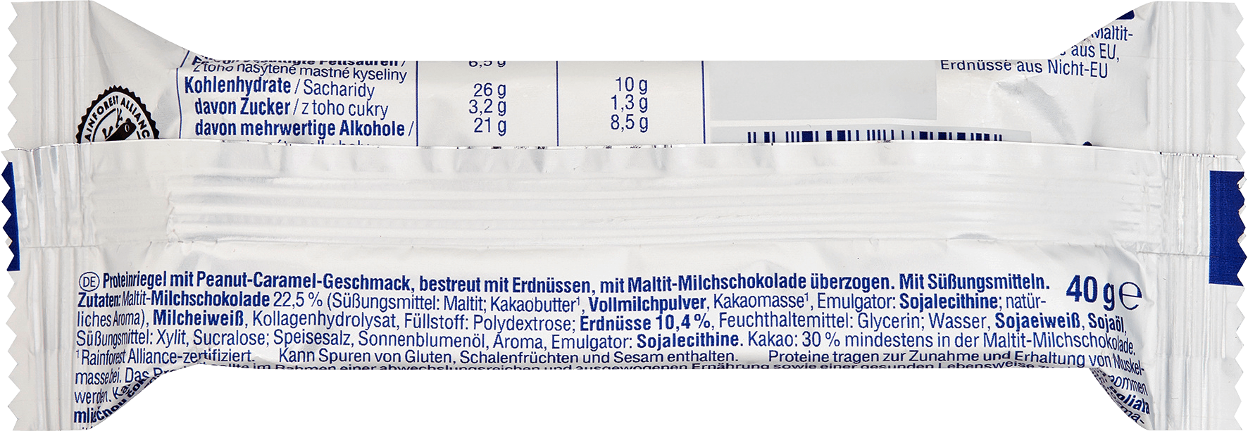 Протеинов бар 34% с вкус на  карамел и фъстъци, 40 g