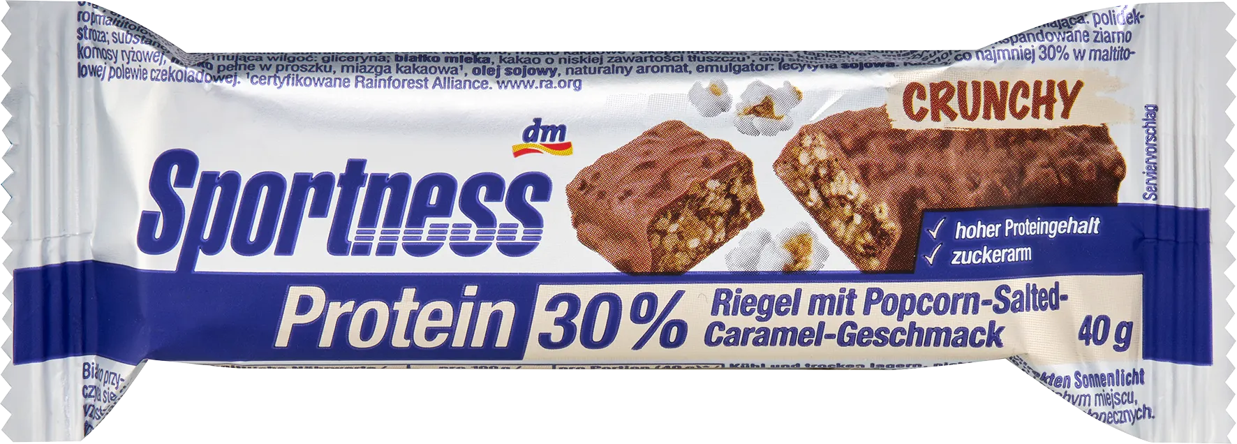 Протеинов бар с вкус на пуканки и солен карамел 30%, 40 g