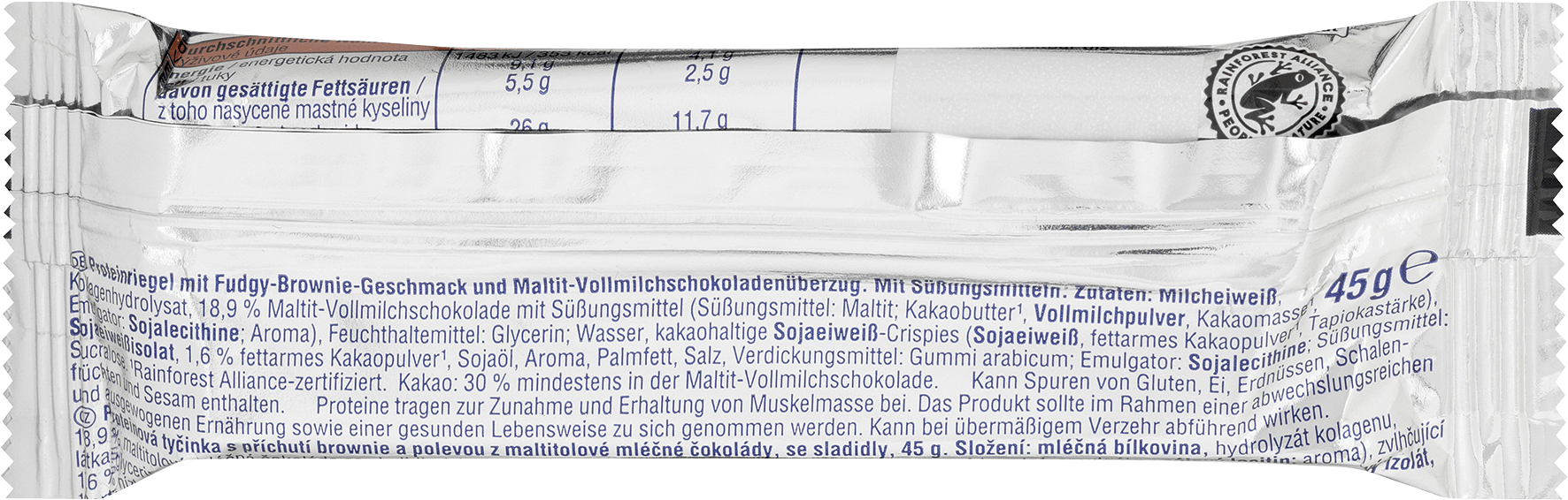 Протеиново блокче 50%, с вкус на хрупкав кафяв шоколад, 45 g