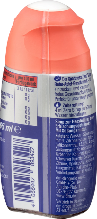 Сироп Zero с вкус на червена ябълка, 65 ml