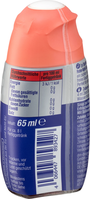 Сироп Zero с вкус на червена ябълка, 65 ml