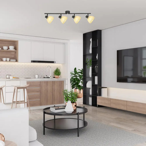 СПОТ RATTAN E14 4XMAX15W ЧЕРНО