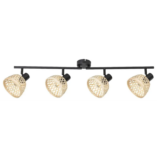 СПОТ RATTAN E14 4XMAX15W ЧЕРНО