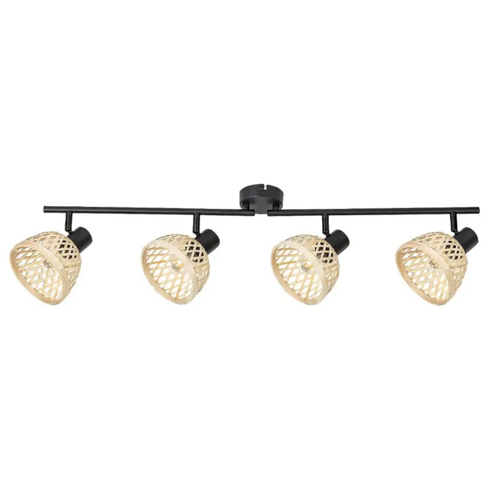 СПОТ RATTAN E14 4XMAX15W ЧЕРНО