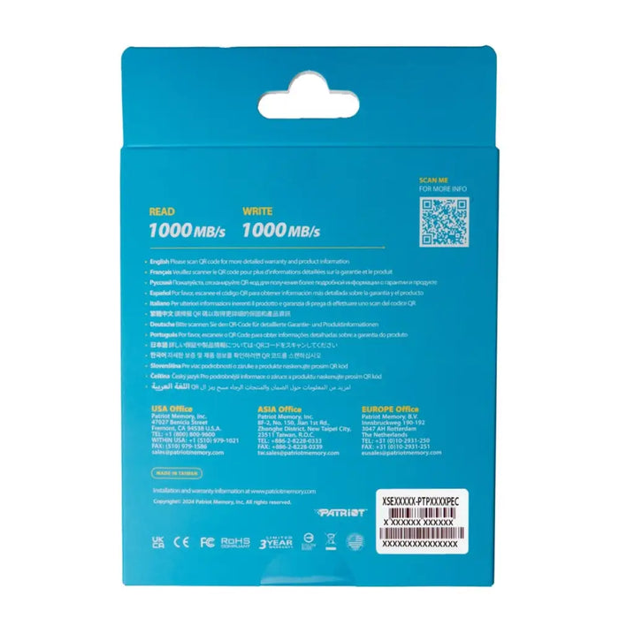 SSD кутия PATRIOT MEMORY TXD M.2 NVME 1.3 до 8TB