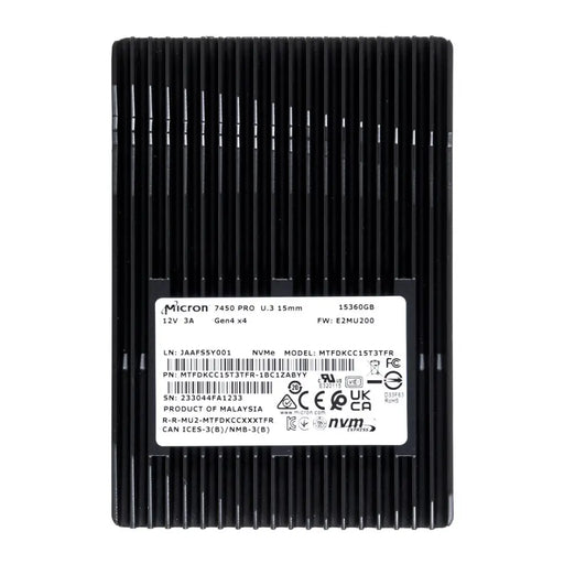 SSD Micron 7450 PRO 15.36TB U.3 (15 мм) NVMe PCI 4.0
