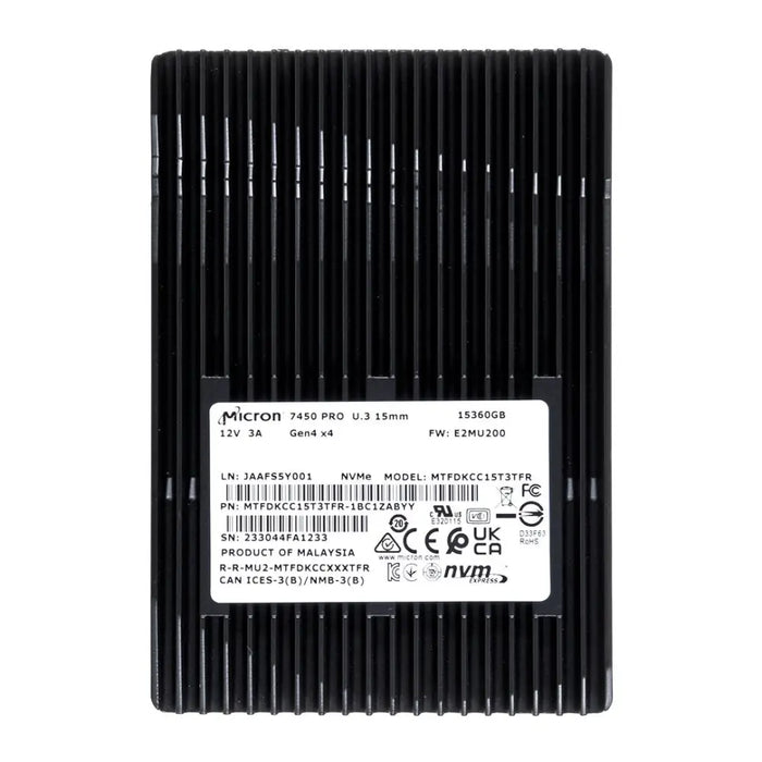 SSD Micron 7450 PRO 15.36TB U.3 (15 мм) NVMe PCI 4.0