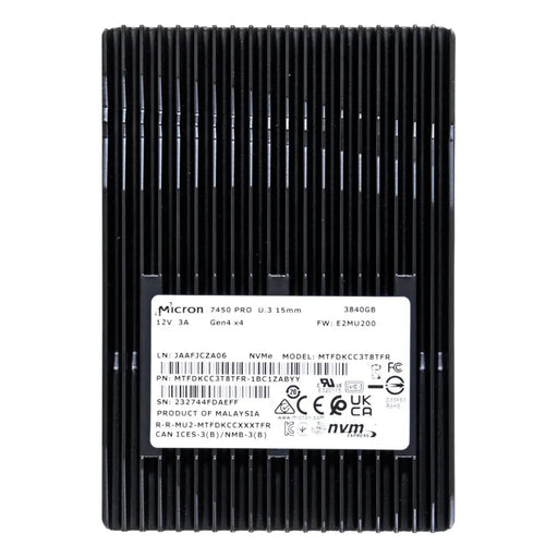 SSD Micron 7450 PRO 3.84TB U.3 (15 мм) NVMe PCI 4.0