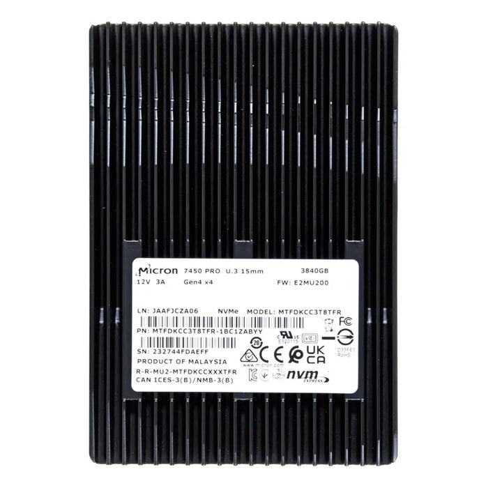 SSD Micron 7450 PRO 3.84TB U.3 (15 мм) NVMe PCI 4.0