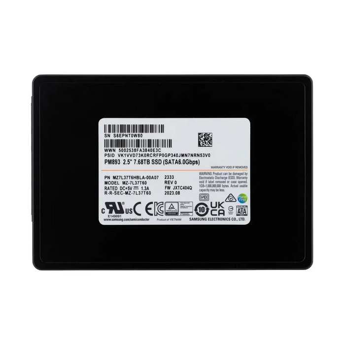 SSD Samsung PM893 7.68TB SATA 2.5’’ MZ7L37T6HBLA-00A07