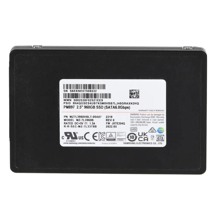 SSD Samsung PM897 960GB SATA 2.5’’ MZ7L3960HBLT-00A07 (DWPD