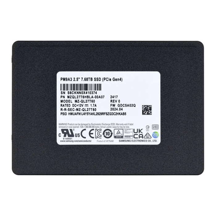 SSD Samsung PM9A3 7.68TB U.2 NVMe PCI 4.0