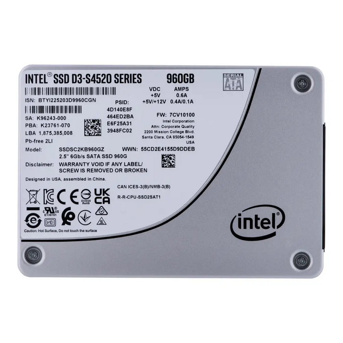 SSD Solidigm (Intel) S4520 960GB SATA 2.5’’ SSDSC2KB960GZ01